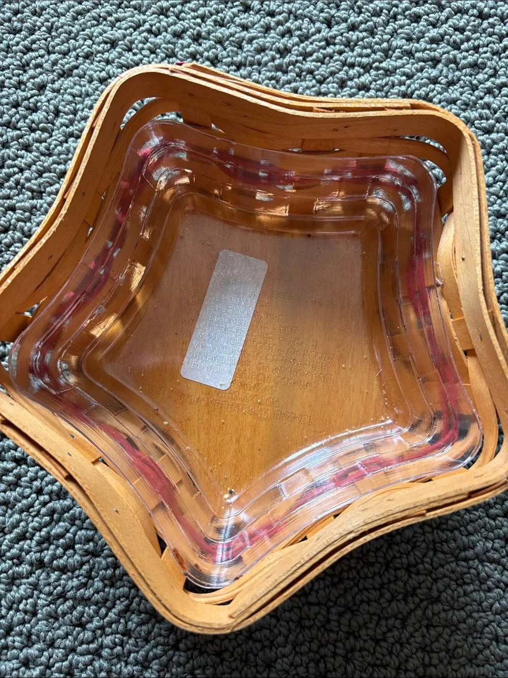 Longaberger 2001 Shining Star Basket and plastic liner insert Like New